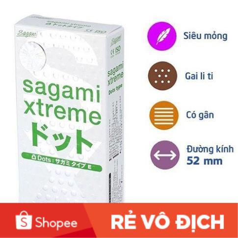 Bao Cao Su Xtreme White Của hãng Sagami Hộp 10 siêu mỏng - Có Gân Gai - Hàng Chính Hãng _Nhi_Store3