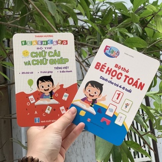 Combo 2 thẻ học thông minh flashcard thẻ học toán thẻ học tiếng việt cho bé