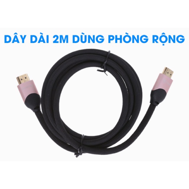 [Mã ELFLASH5 giảm 20K đơn 50K] Cáp HDMI 2.0 Tròn 2.0m Xmobile DS204-WB