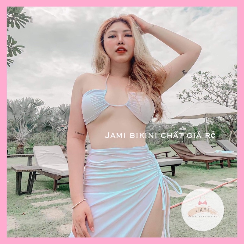 [thanh lý 77k] BIKINI 3 MÓN trắng dây - JAMI 156