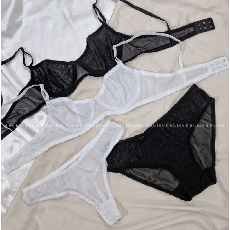 BILLI SET - Set đồ lót lưới xuyên thấu, có gọng nâng[TẶNG DÁN NÚM HOẶC MÚT]- EIRA.BRAn