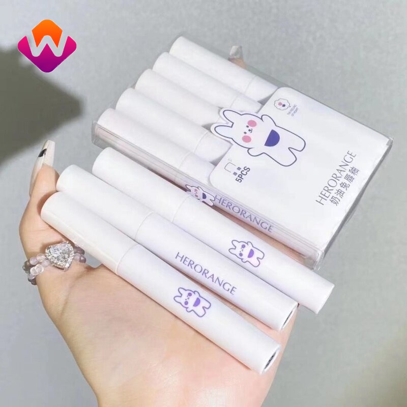 [Hàng mới về] 5 Son môi chống nước lâu trôi thiết kế vỏ hình thỏ con dễ thương