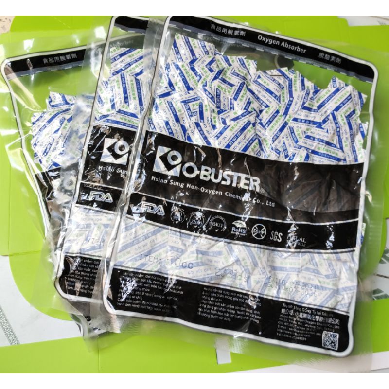 [200 gói] Gói HÚT OXY O-buster hút ẩm cho bánh, khô gà, bánh mứt, thực phẩm