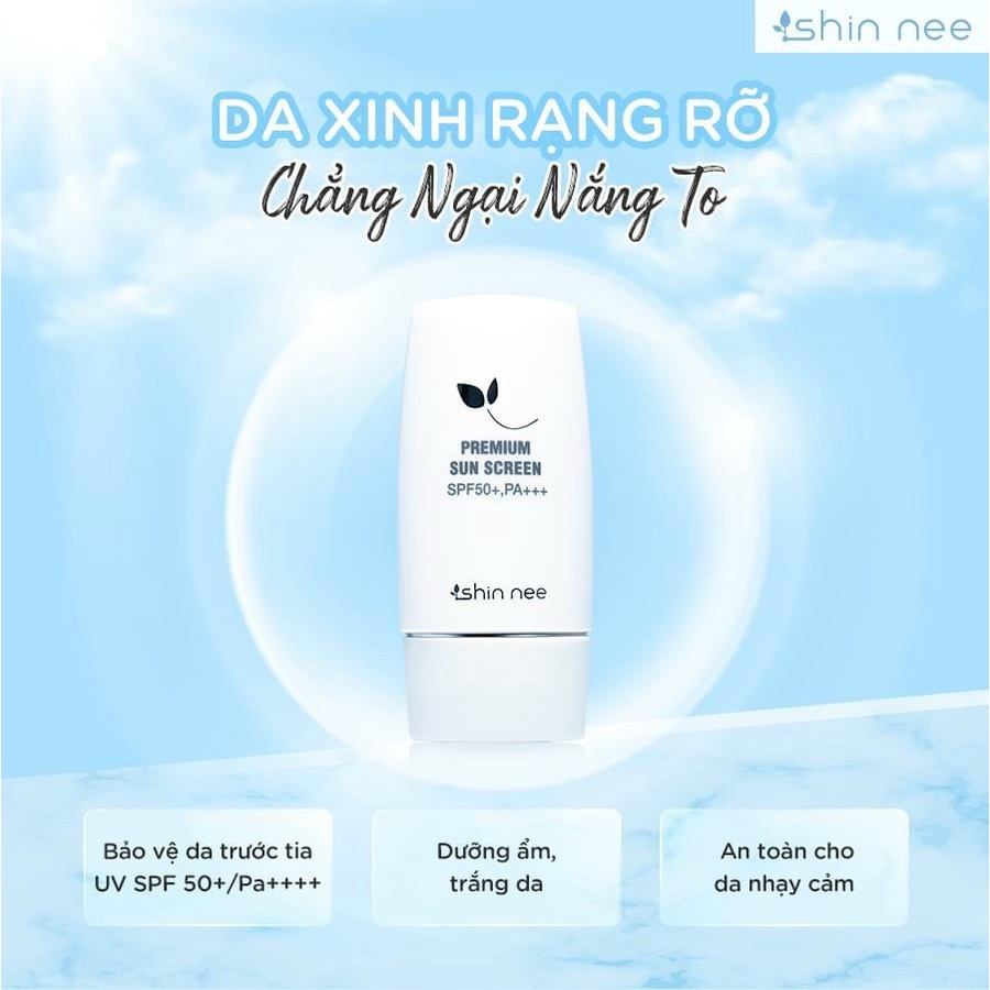 (SALE LỖ) DATE 2-2024 Kem Chống Nắng Premium Suncreen ShinNee - Kiềm Dầu Cho Da Mụn, Nhạy Cảm SPF50+ PA+++ 50ML.
