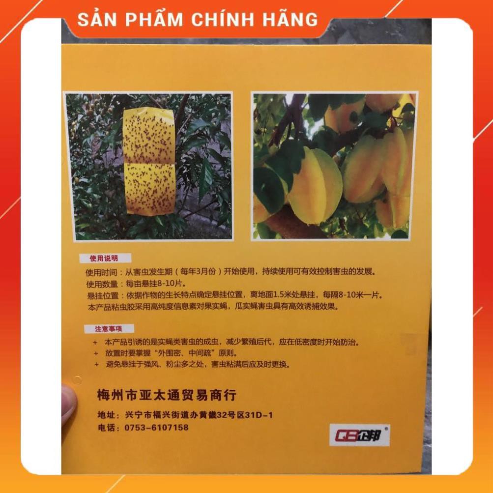 Tấm dính ruồi vàng hàng loại Trung Quốc siêu dính siêu bền dẫn dụ tốt kích thước 20x40cm