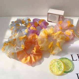 🍊Chun cột tóc Scrunchies múi cam