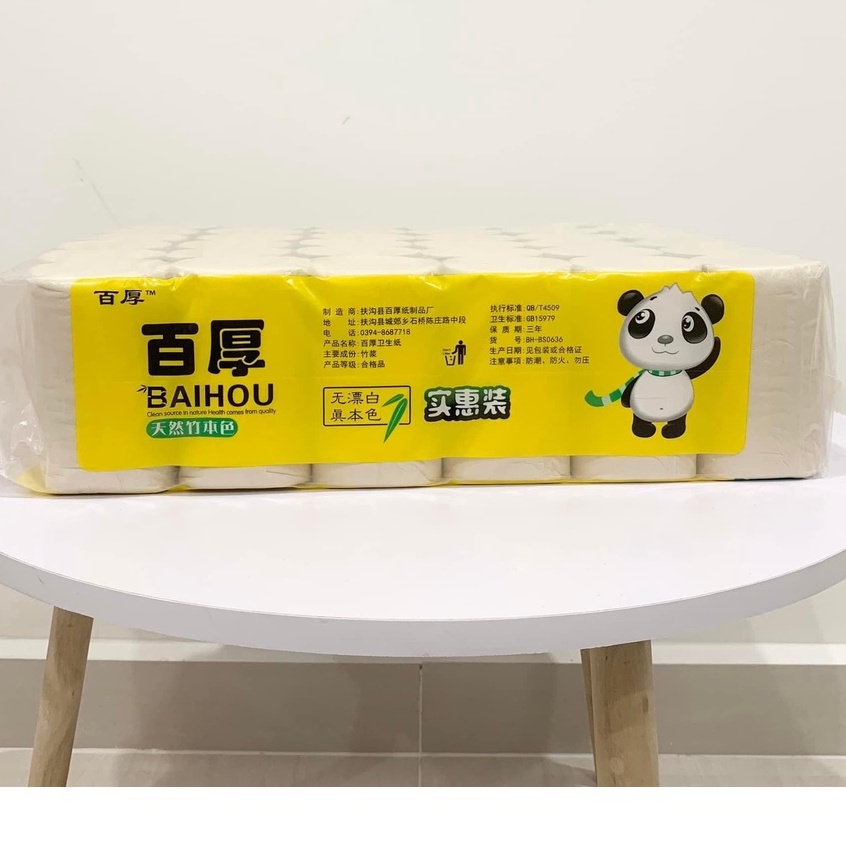 [ 100% CHÍNH HÃNG NỘI ĐỊA TRUNG] TÚI 36 CUỘN GIẤY VỆ SINH GẤU TRÚC BAIHOU 2.9KG