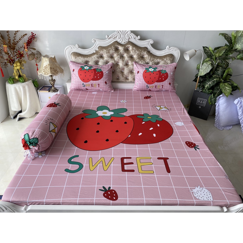 BỘ DRAP GỐI DRAP THUN Ý 5D CAO CẤP