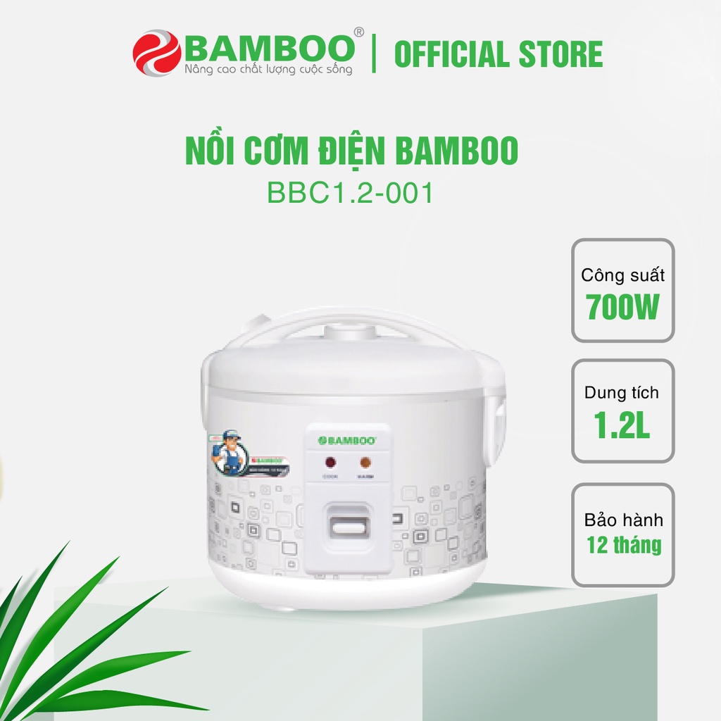 [Mã ELHADEV giảm 4% đơn 300K] Nồi cơm điện Bamboo 1.2 lít - BBC1.2_001