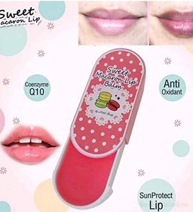 Hộp sáp dưỡng môi ngừa ṫhâm Sweet Macaron Lip Balm Thái Lan