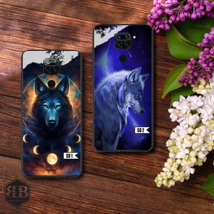 Ốp lưng kính cường lực Xiaomi Redmi Note 9 Vân Tay các mẫu sói đẹp ,ngầu