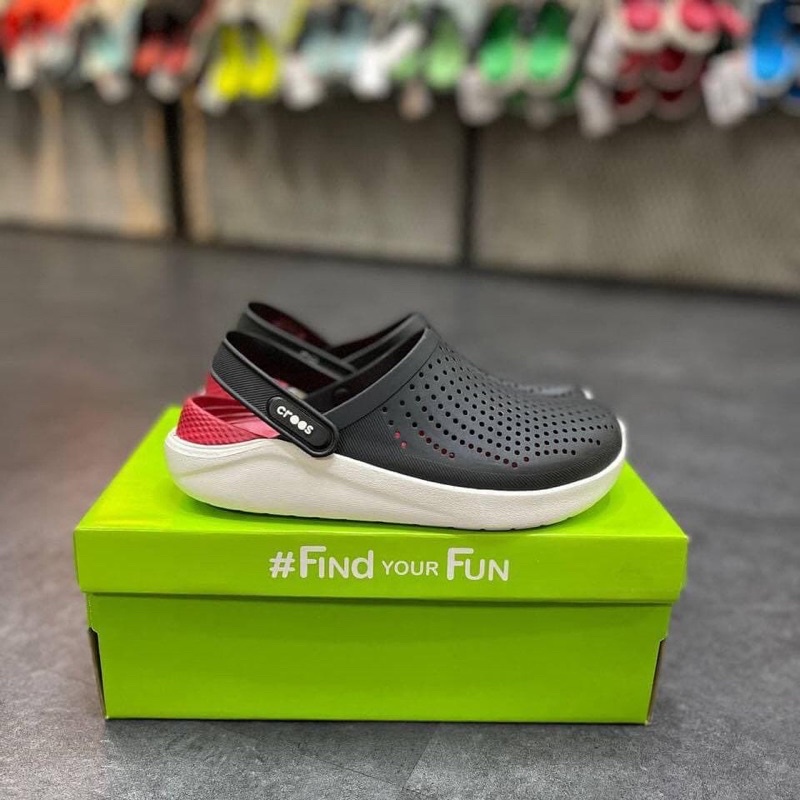 Dép Sục Cross Literide Nam Nữ Màu Đen Đỏ Hàng Chuẩn Full Tag, Full Hộp Hãng