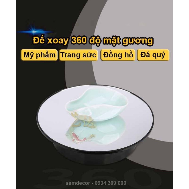 Bàn xoay điện mặt gương USB bàn xoay 360 độ đế xoay chụp hình quay video đồ trang sức đạo cụ chụp ảnh sản phẩm