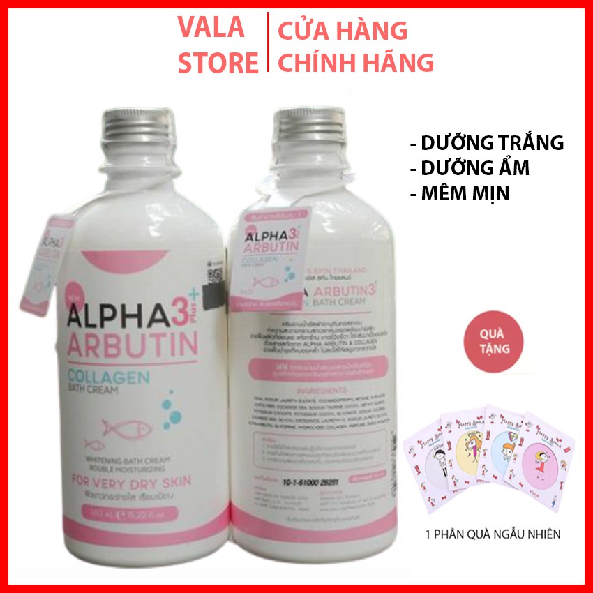 Sữa Tắm Trắng Da, Dưỡng Ẩm Alpha Arbutin 3+ Plus Collagen Bath Cream 350ml