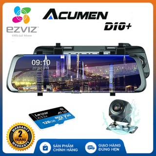 Camera Hành Trình Gương ACUMEN D10+ FullHD 1080P Ghi hình trước sau, Màn hình Cảm Ứng 9.66INCH, Góc Rộng 170 Độ