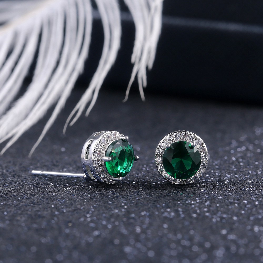 Earrings classic wild round color zircon earrings ladies fashion accessories wholesale