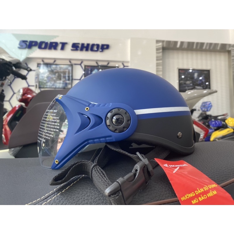 Mũ bảo hiểm nửa đầu có kính màu xanh Honda chính hãng
