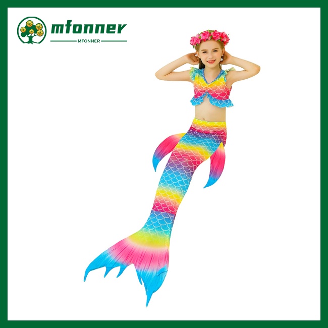 Set 3 Món Đồ Bơi Đuôi Cá Nhiều Màu Sắc Cho Bé Gái