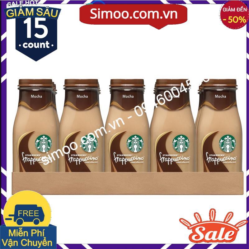 Sỉ Thùng Cafe pha sẵn Starbucks Frappuccino vị Mocha. của Mỹ mỗi chai 281ml date 12/21