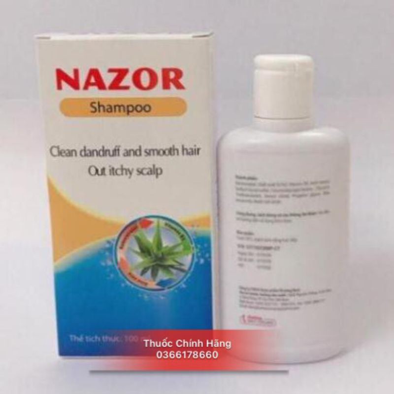 Dầu Gội Sạch Gàu & Mượt Tóc Hết Ngứa Da Đầu NAZOR 100ml