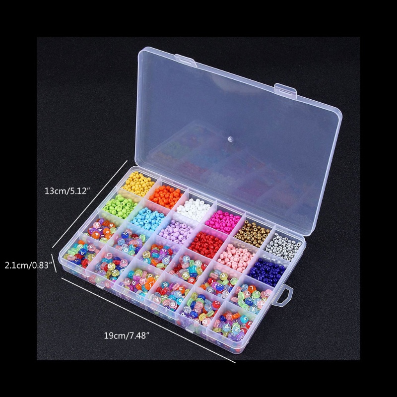 Set hạt nhựa acrylic 4mm họa tiết chữ cái tiếng anh màu cầu vồng dùng làm vòng tay cho bé