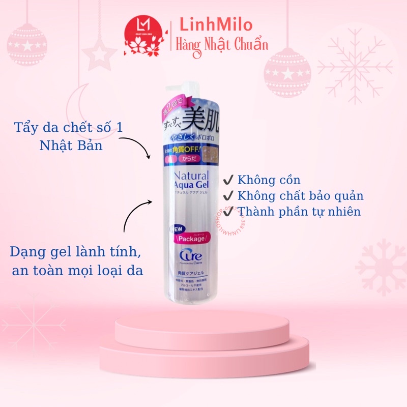 Tẩy Da Chết Cure Natural Aqua Gel Mẫu Mới Nhất 250gr sạch da sáng mịn.