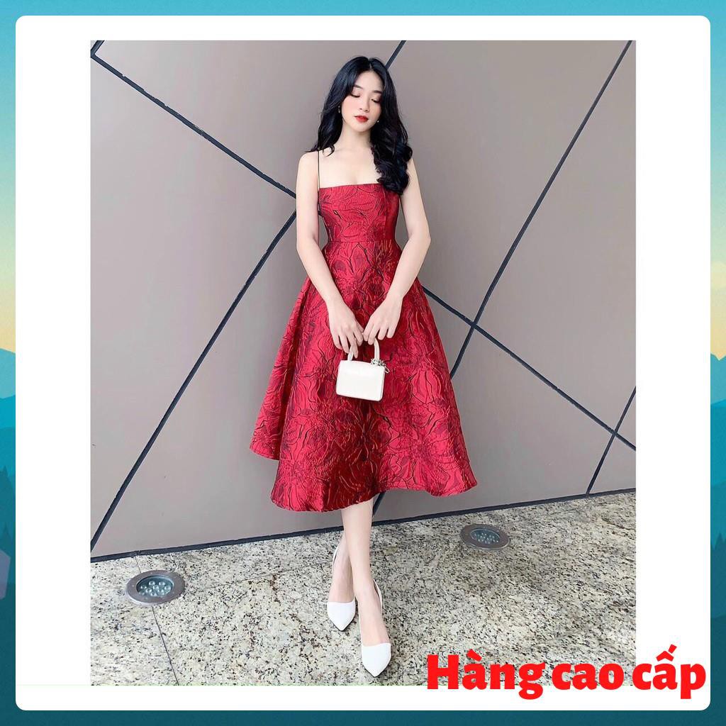 (Hàng cao cấp) Đầm dự tiệc gấm hai dây sang chảnh Vavi Dress | BigBuy360 - bigbuy360.vn