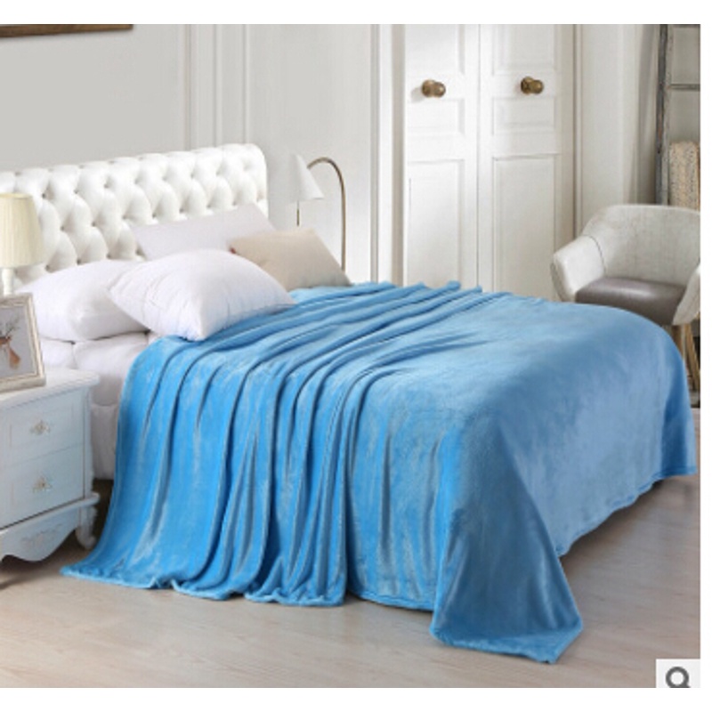 Aoto Chăn Vải Flannel Mềm Họa Tiết Kẻ Sọc Màu Trơn Ấm Áp Dùng Khi Đi Du Lịch