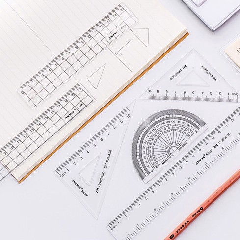 Bộ 4 cây thước đo góc trong suốt chuyên dụng cho học sinh