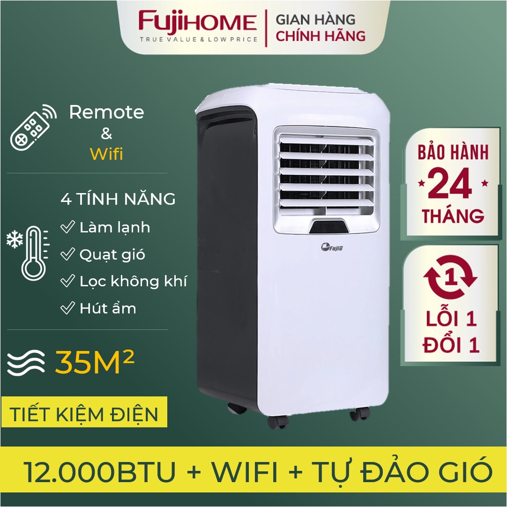 Máy lạnh di động 35m2 Nhật Bản Fujihome Nhập Khẩu, máy điều hòa di động lọc không khí mini portable air conditioner