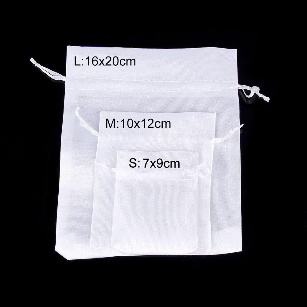 Túi Dây Rút Chất Liệu Satin Màu Trắng Dùng Để Đựng Trang Sức / Kẹo
