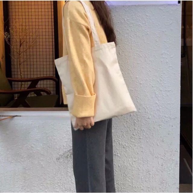 [TRỢ GIÁ]Túi tote trơn vải bố đựng đồ canvas Hazin phong cách Hàn Quốc,tote thời trang đeo chéo,vải canvas loại tốt HZ1