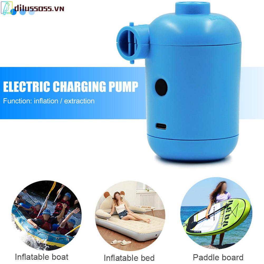 Máy Bơm Hơi Mini Dilussoss DC 5V Cổng USB Dùng Khi Cắm Trại Ngoài Trời
