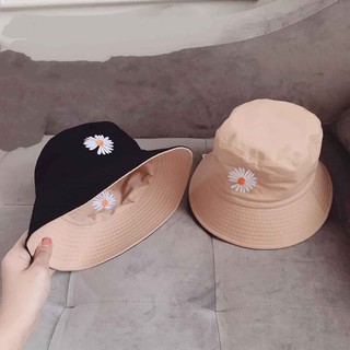 Nón Bucket 2 Lớp Phong Cách GD Hoa Cúc Trắng Nhiều Màu