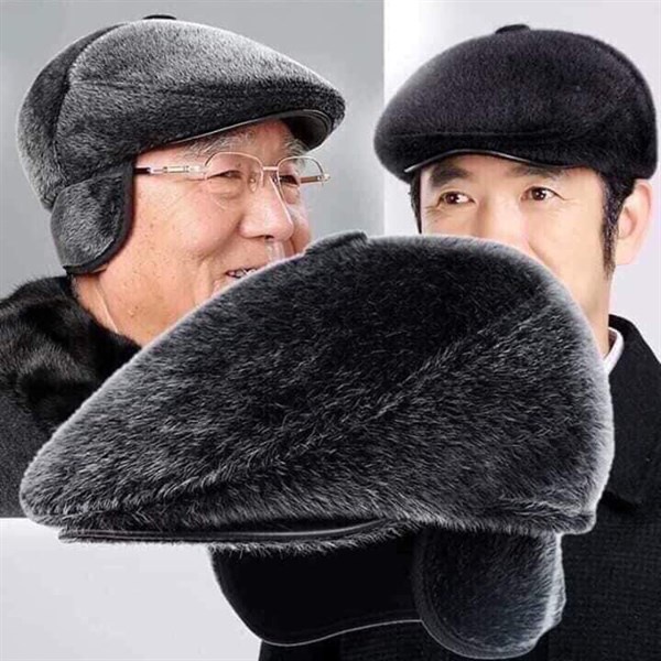 Mũ Lông Ông Già, Trung Niên, Bền, Đẹp - Có Bịt Tai Ấm Áp