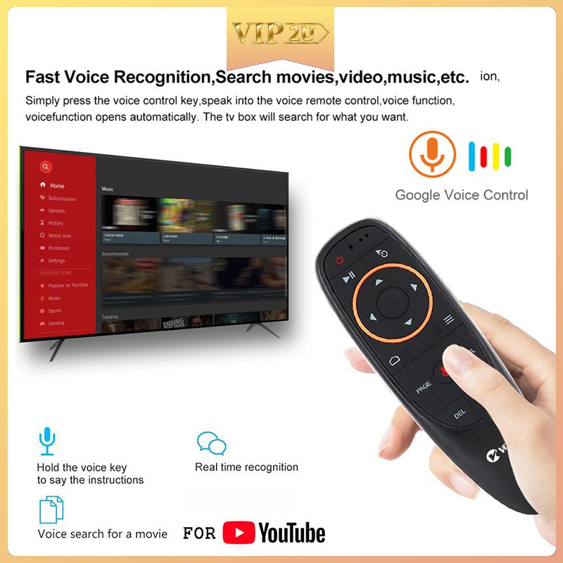 Chuột Bay Điều Khiển Bằng Giọng Nói G10S 2.4g Cho Android Tv Box T9 H96 Max X96 Mini