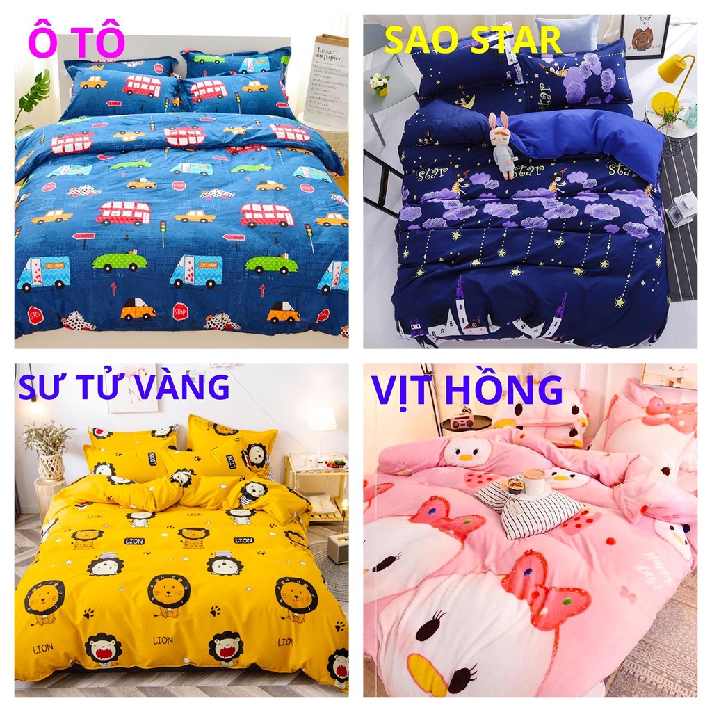 [ RẺ VÔ ĐỊCH ] Trọn Bộ 5 Món Chăn Phao Kèm Ga Gối Và Vỏ Gối Ôm  Dành Cho Gia ĐÌnh Bạn (Ib chọn màu)