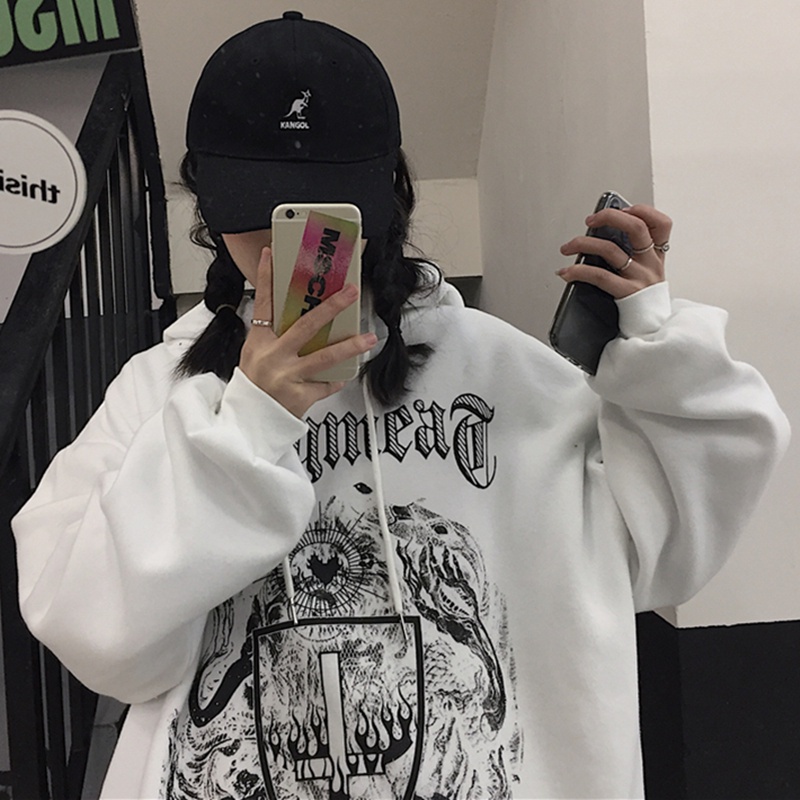 Áo hoodie tay dài in họa tiết graffiti phong cách Hàn Quốc thời trang cho nam size M-3XL