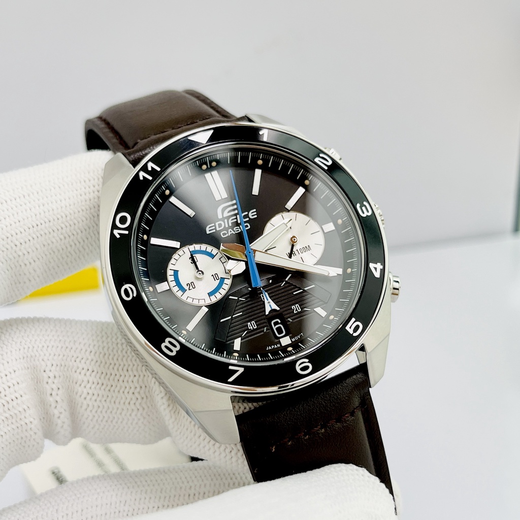 Đồng hồ kim nam dây da CASIO EDIFICE EFV 590L 1A