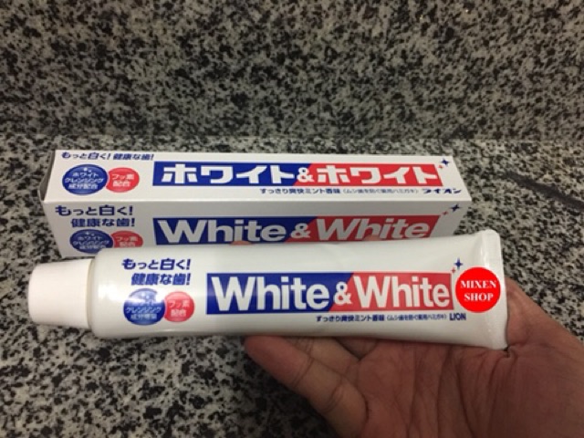 Kem đánh răng, làm trắng răng White & White Nhật Bản 150g