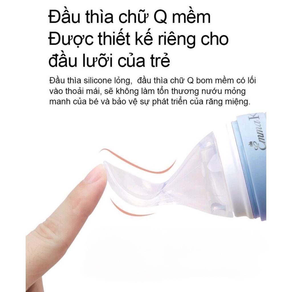 Bình Thìa Ăn Dặm Cho Bé EMMA KIDS, Bình Thìa 2 Trong 1 Babibu - BTADEM