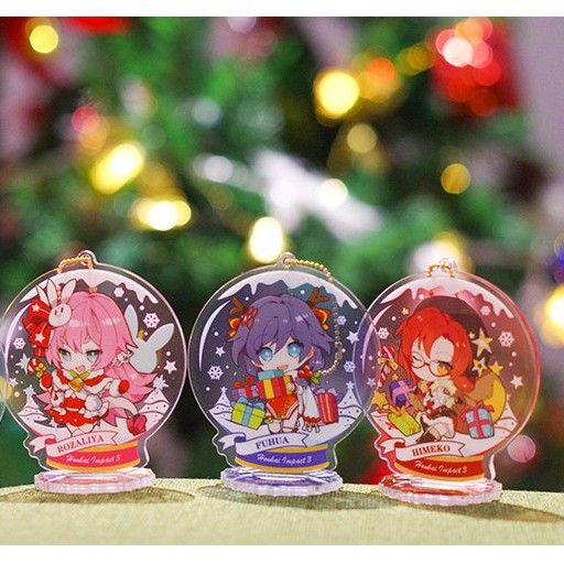 Mô hình Acrylic Standee Honkai Impact 3 Quả cầu thủy tinh Giáng Sinh Valkyrie X-mas anime