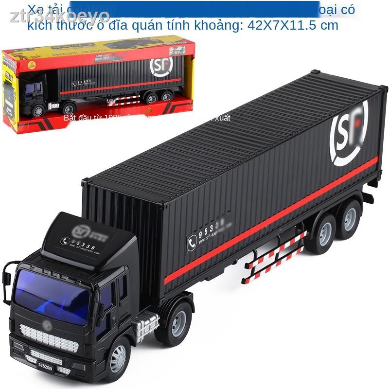❖℡Thùng dầu lớn dài thùng chứa dầu vận chuyển xe tải bằng gỗ sơ mi rơ moóc trẻ em bé trai mô phỏng kỹ thuật xe mô hình đ