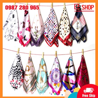 Khăn Vuông Thời Trang Bandana Lụa Satin Quàng Cổ Đội Đầu Làm Áo Siêu Hot Size 50x50cm