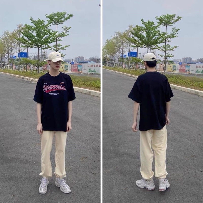 Áo thun phông nam nữ PINK tay lỡ form rộng REENNESS Unisex