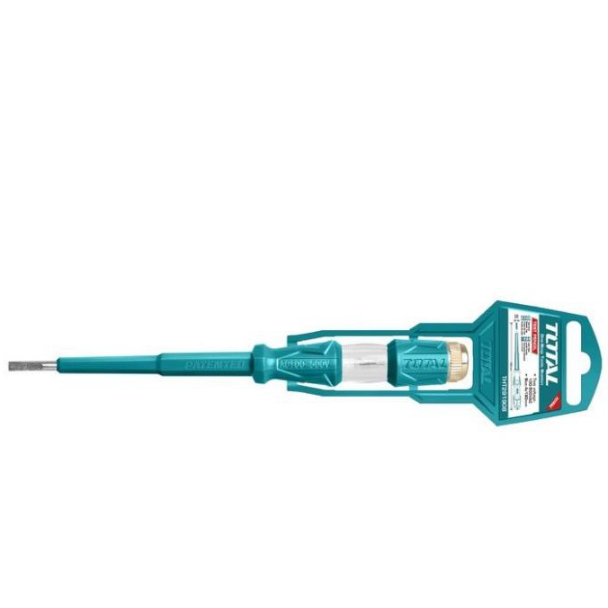 Bút dò vít thử điện có đèn TOTAL 100-500V THT291908 khả năng chịu lực, chịu nhiệt, cách điện tốt, nhựa siêu bền chắc