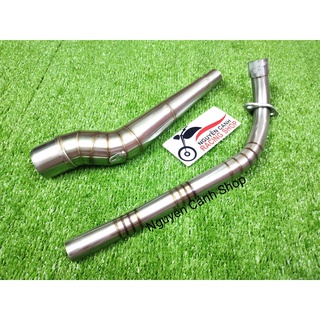Cổ pô 2 khúc Inox mối hàng titan-Wave Dream-Sirius-Wave A 2017-Exciter-Winner