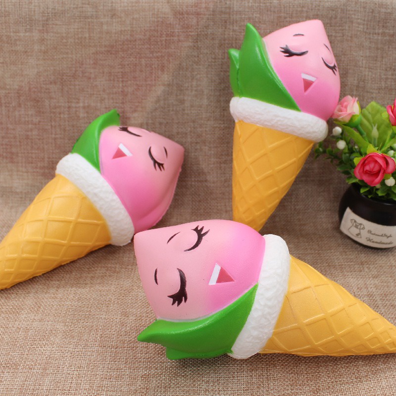 Squishy Lớn JUMBO Hình kem ốc quế hồng lá dứa Đồ Chơi Xốp Giảm Stress Hình mềm mịn dễ Thương đàn hồi Cho Bé
