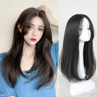 Tóc giả siêu da đầu móc lưới - Tóc thẳng dài mái bay 1070