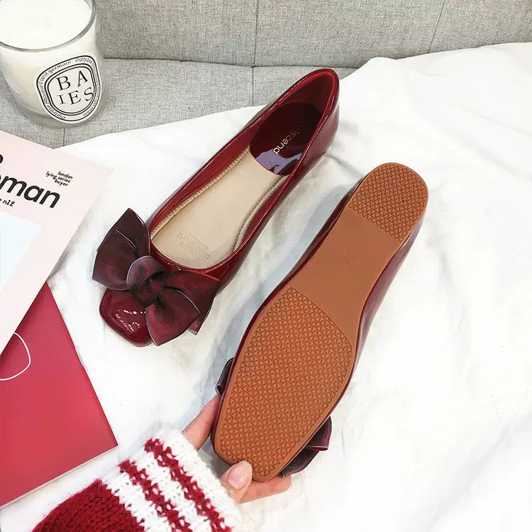 Giày Búp Bê Da Đính Nơ Xinh Xắn Thời Trang Mùa Hè Cho Nữ size 35-44